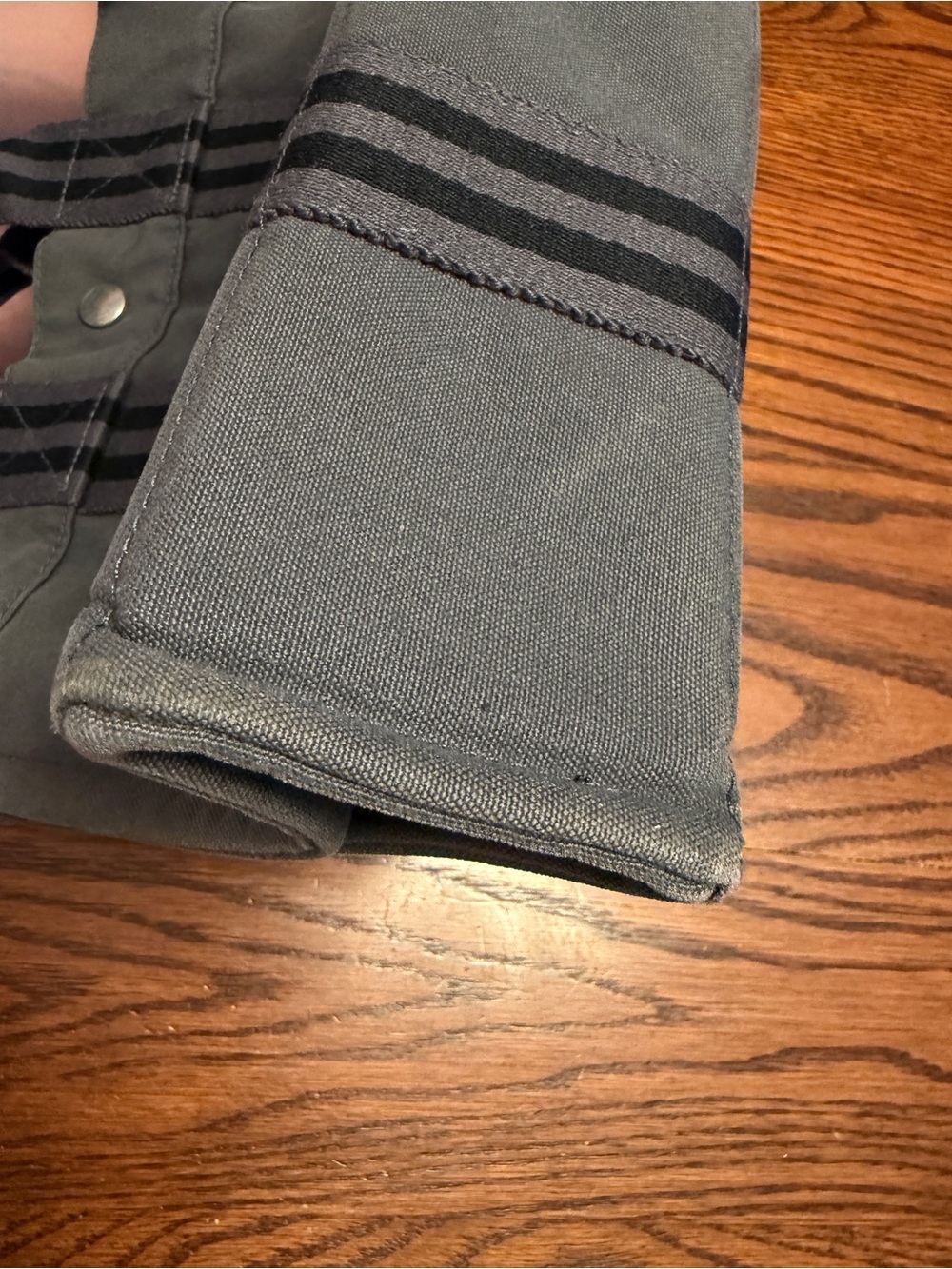 Hermes Gray Canvas Tote with Black Stripes - Picture 11 of 15